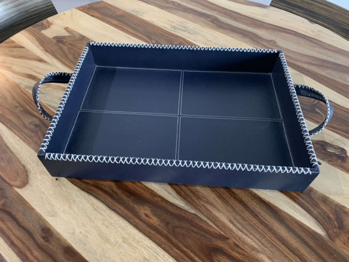 Blue Tray from genuine leather