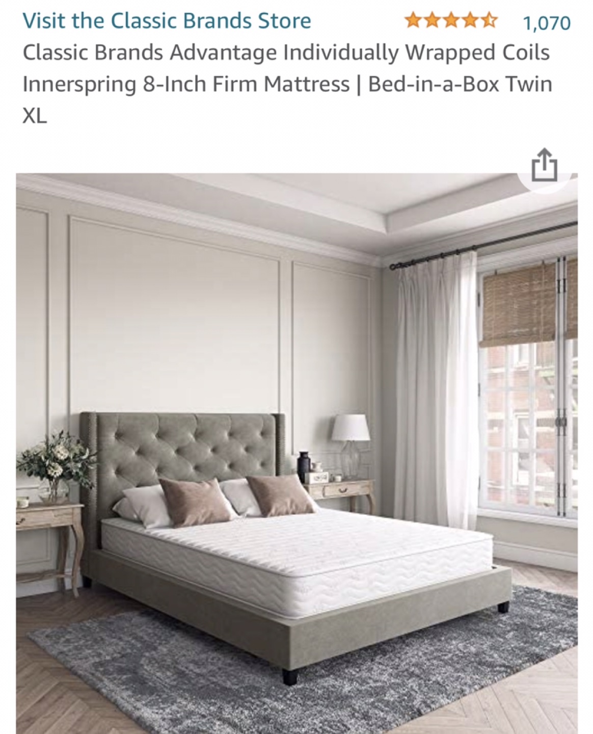 Bed mattress and bed frame (original $289)  - photo 2