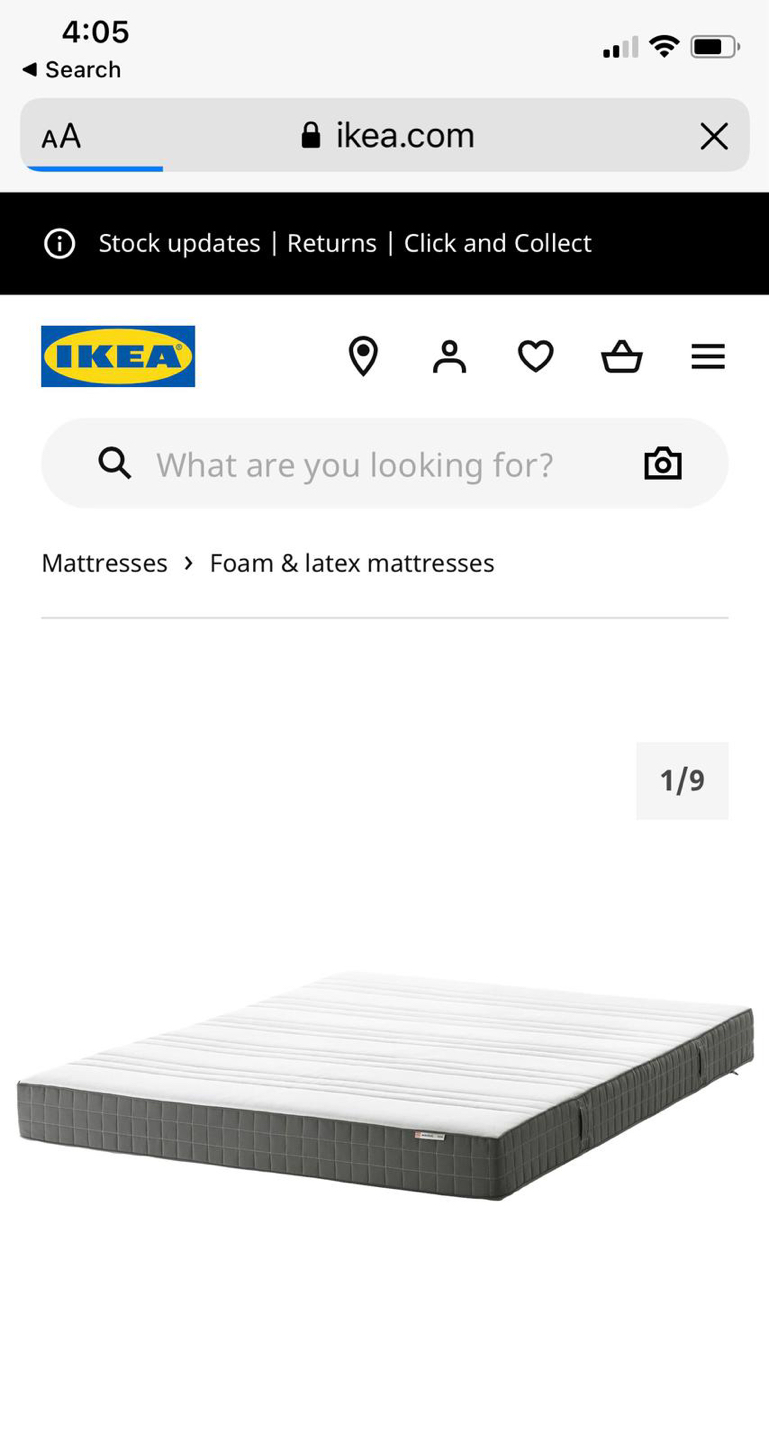 IKEA form queen mattress (1 year old)