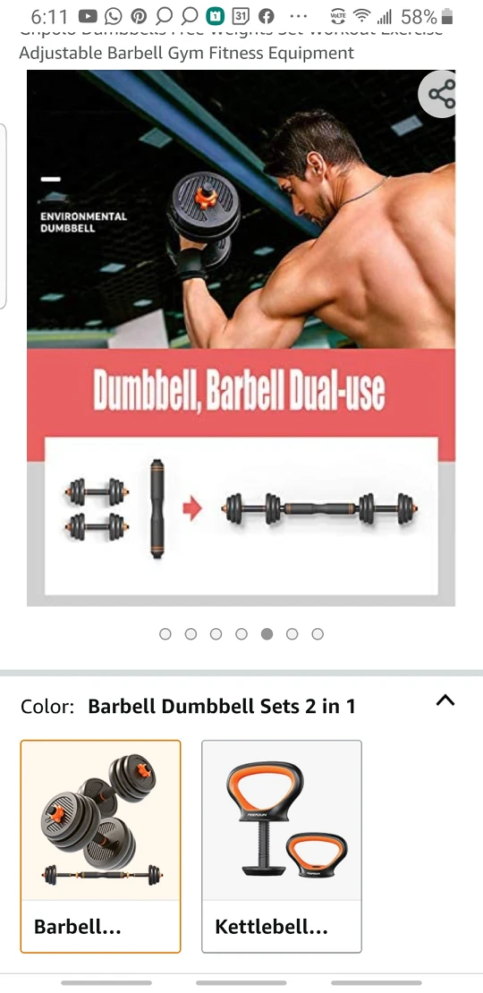 MULTIFUNCTIONAL DUMBBELL AND BARBELL WEIGHT SET, HOME GYM!! - photo 4