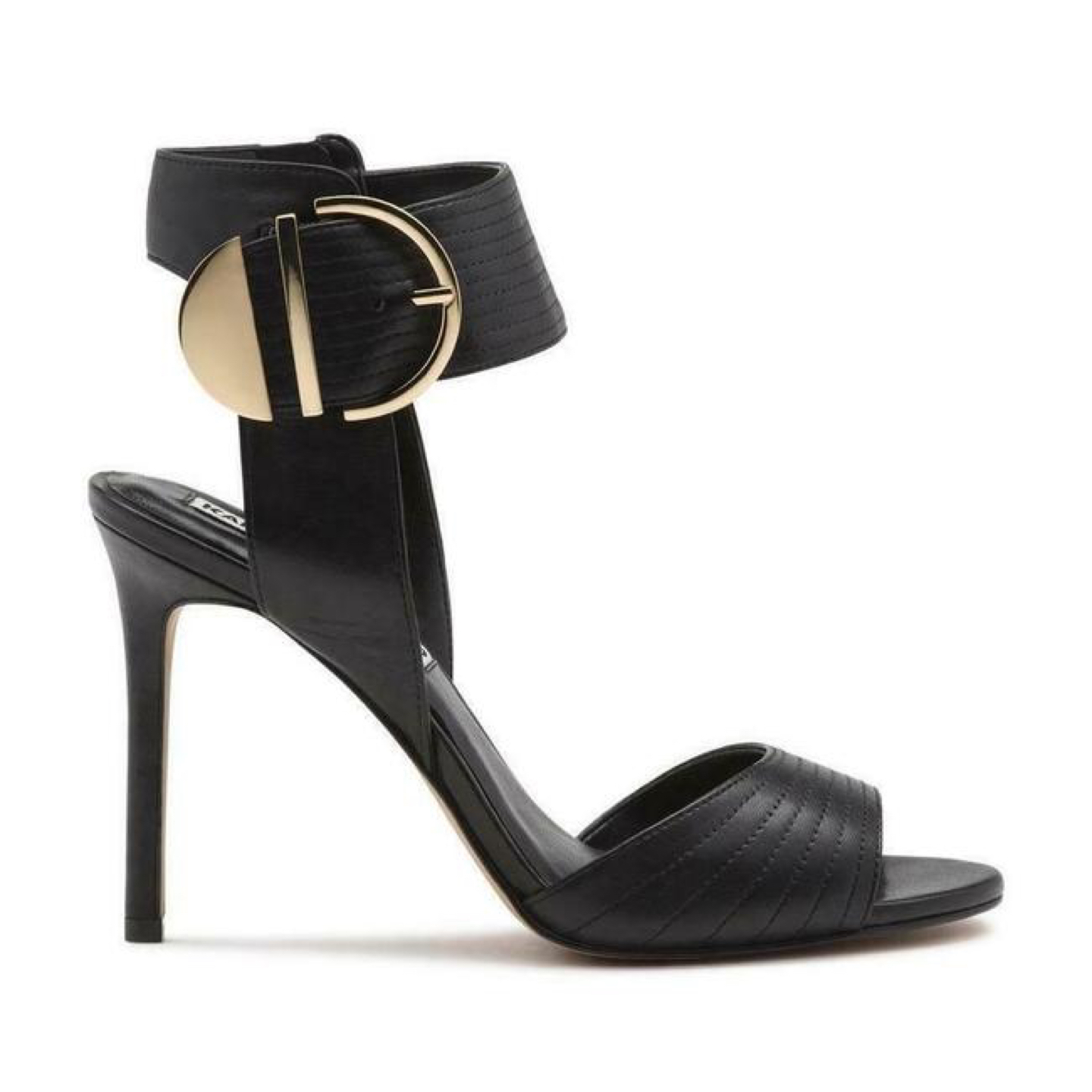 Karl Lagerfeld Black Paris Lyra Buckled Stiletto Sandals thumbnail