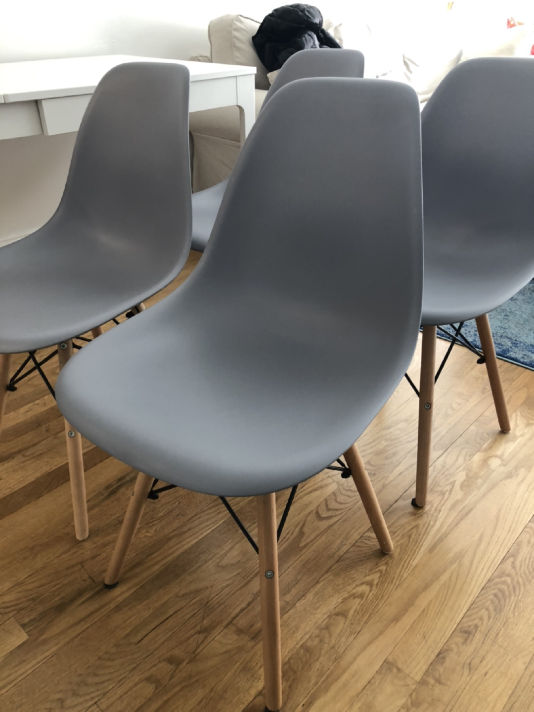 Mid century Plastic Dining Chairs (4 set)