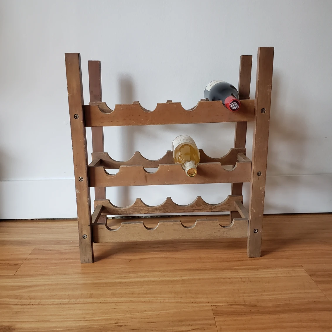 12 bottle vintage wood wine rack - photo 2
