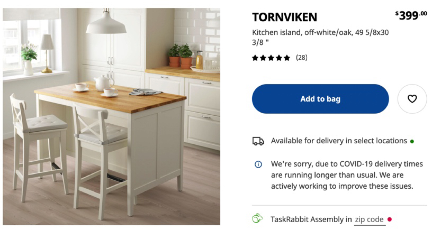 Ikea island table + 2 bar stools + 2 chair pad - photo 4