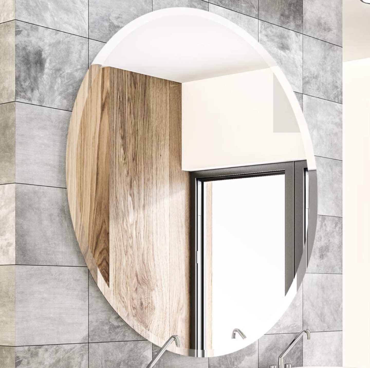 Brand new frameless round mirror 