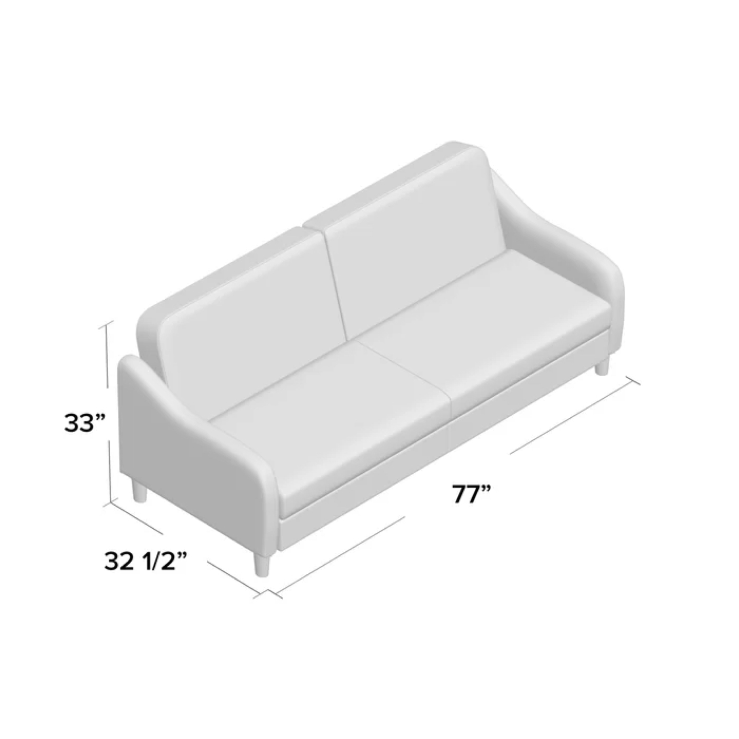 Tahir 77” Wide Round Arm Sleeper - photo 2