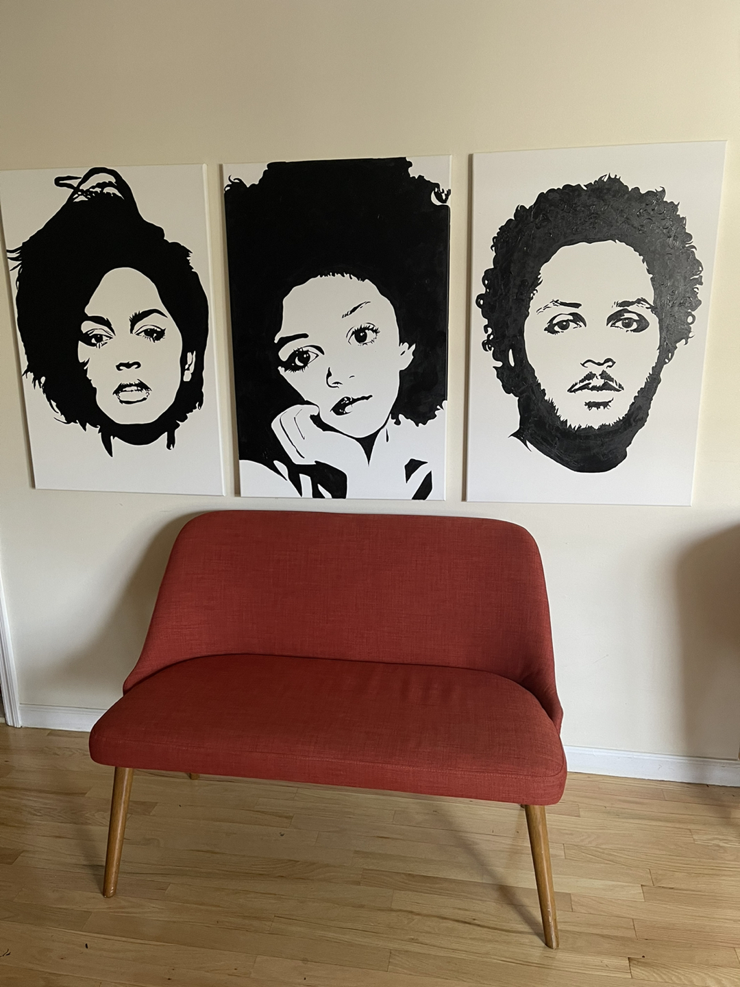 West elm red retro bench sofa  - photo 5