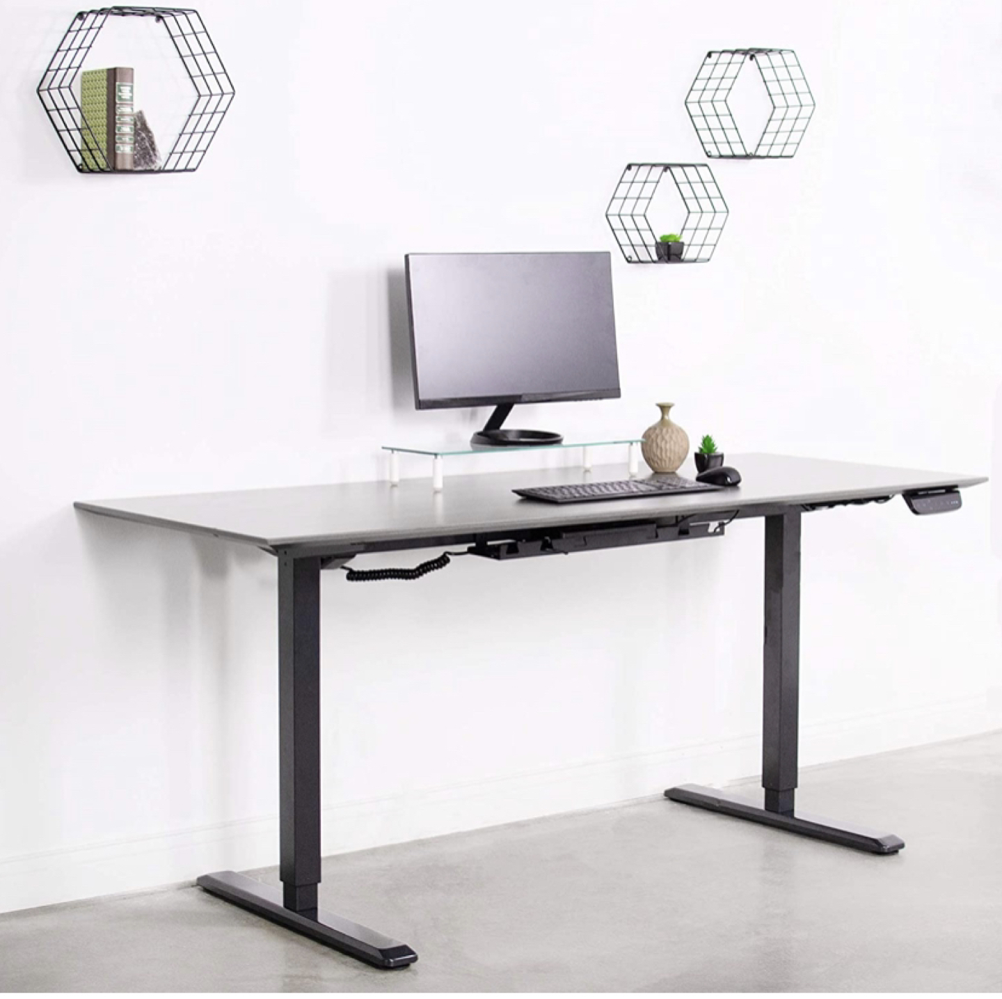 VIVO Black Electric Stand Up Desk Frame Workstation