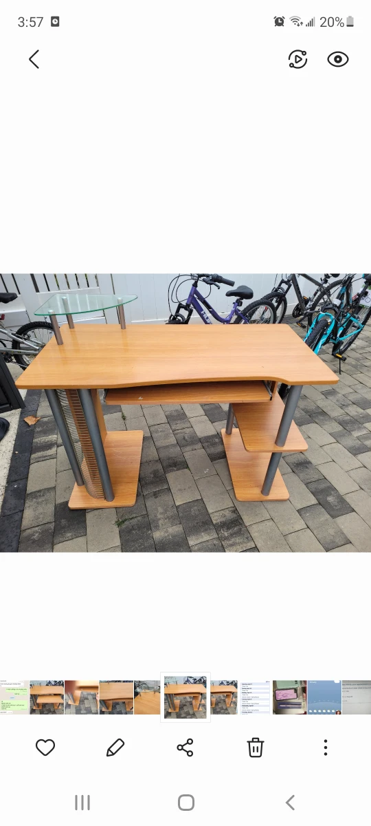 computer & office desk , solid wood very good condition - photo 3