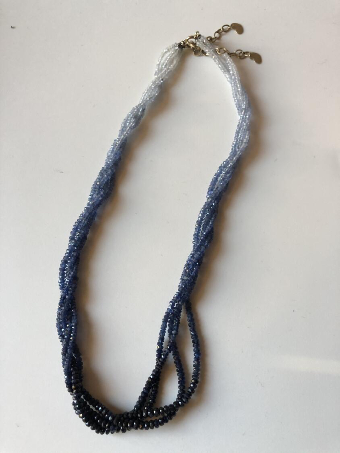 Tasaki Blue Sapphire Stone Necklace 16 inch
