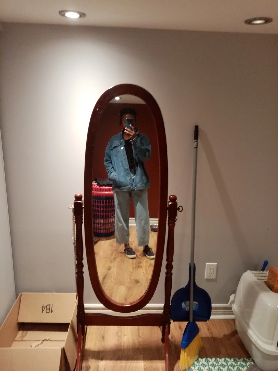 vintage solid wood full body mirror