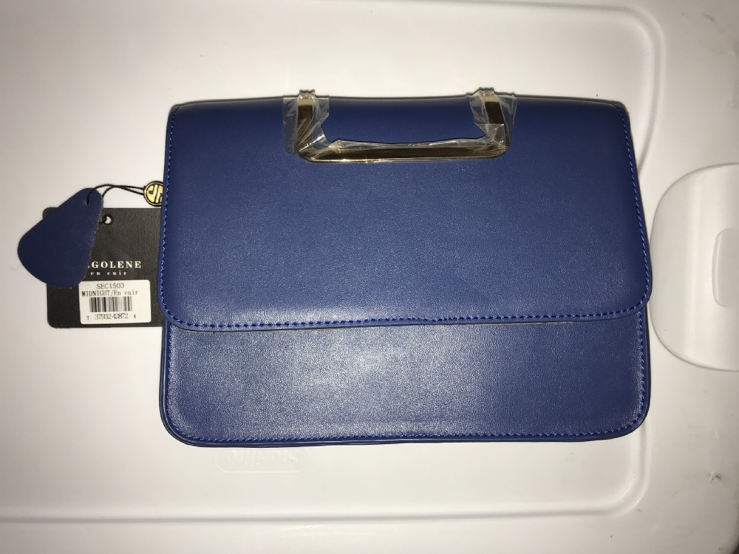 Segolene en cuir classic french purse, natural leather, new