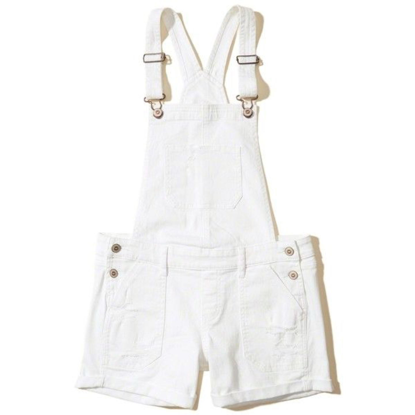 BNWT Hollister White Denim Shortalls thumbnail