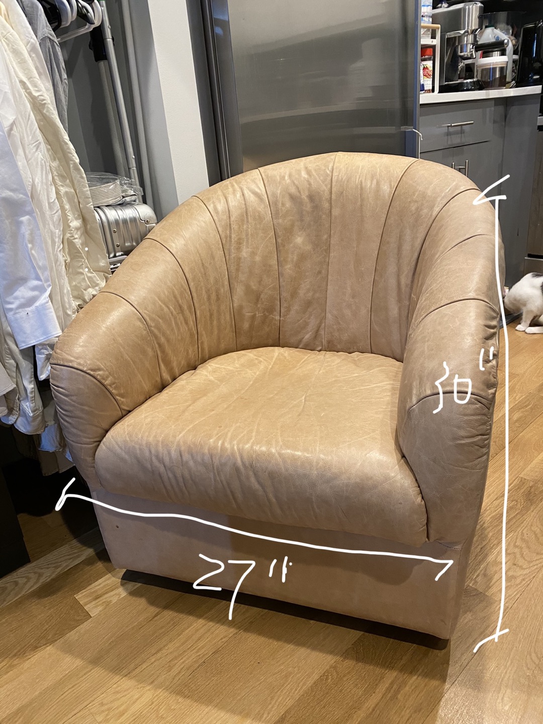 Vintage Swivel Leather Sofa Only 25 for Pickup