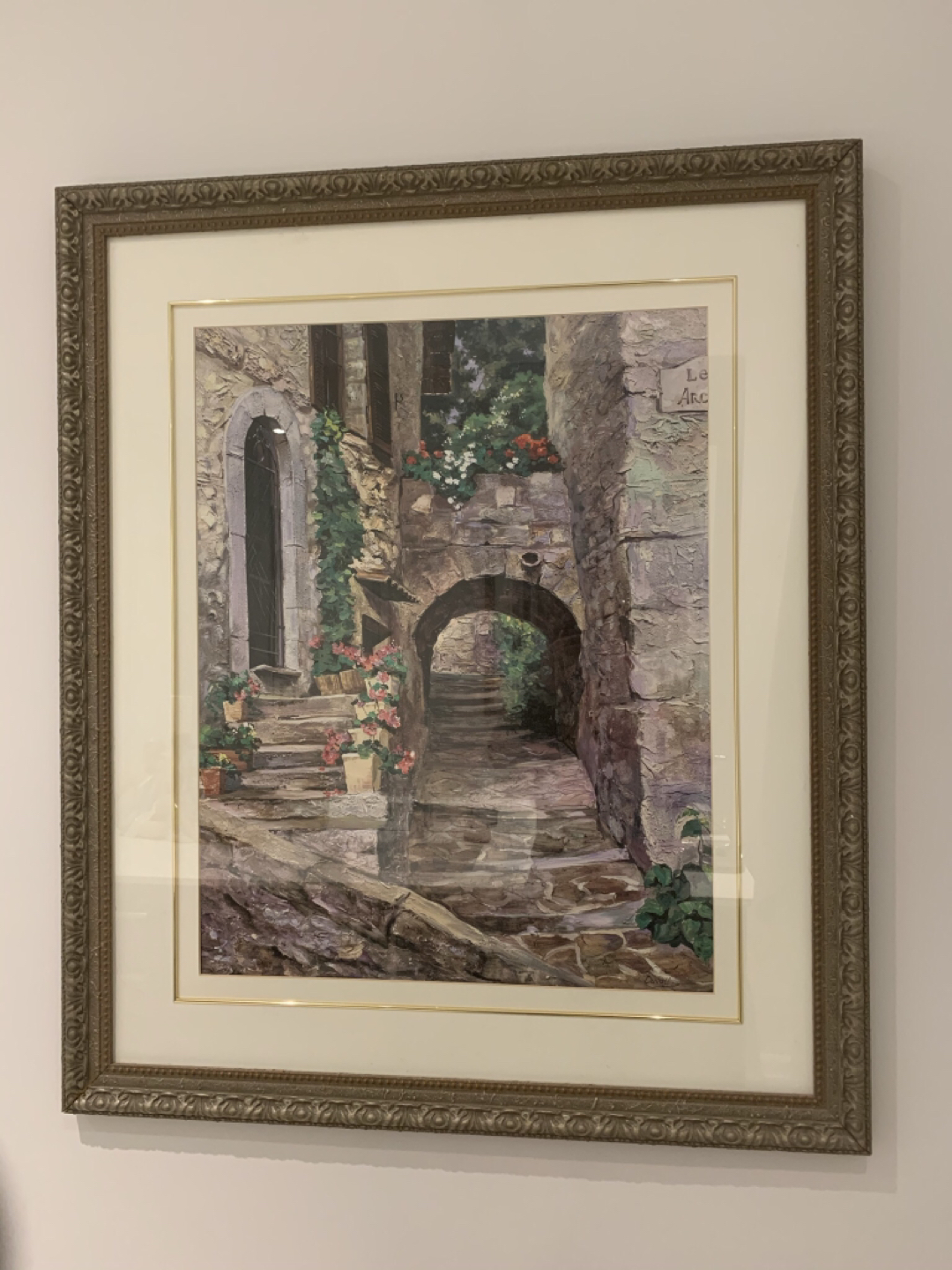 Large wood framed picture thumbnail