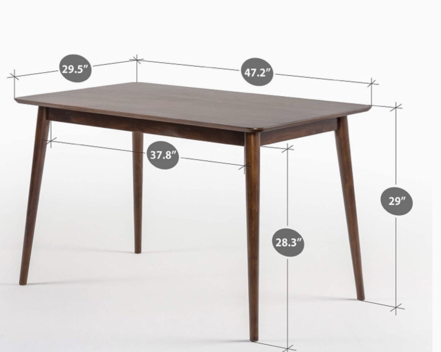 Zines Mid-Century Modern Wood DiningTable Espresso  - photo 2
