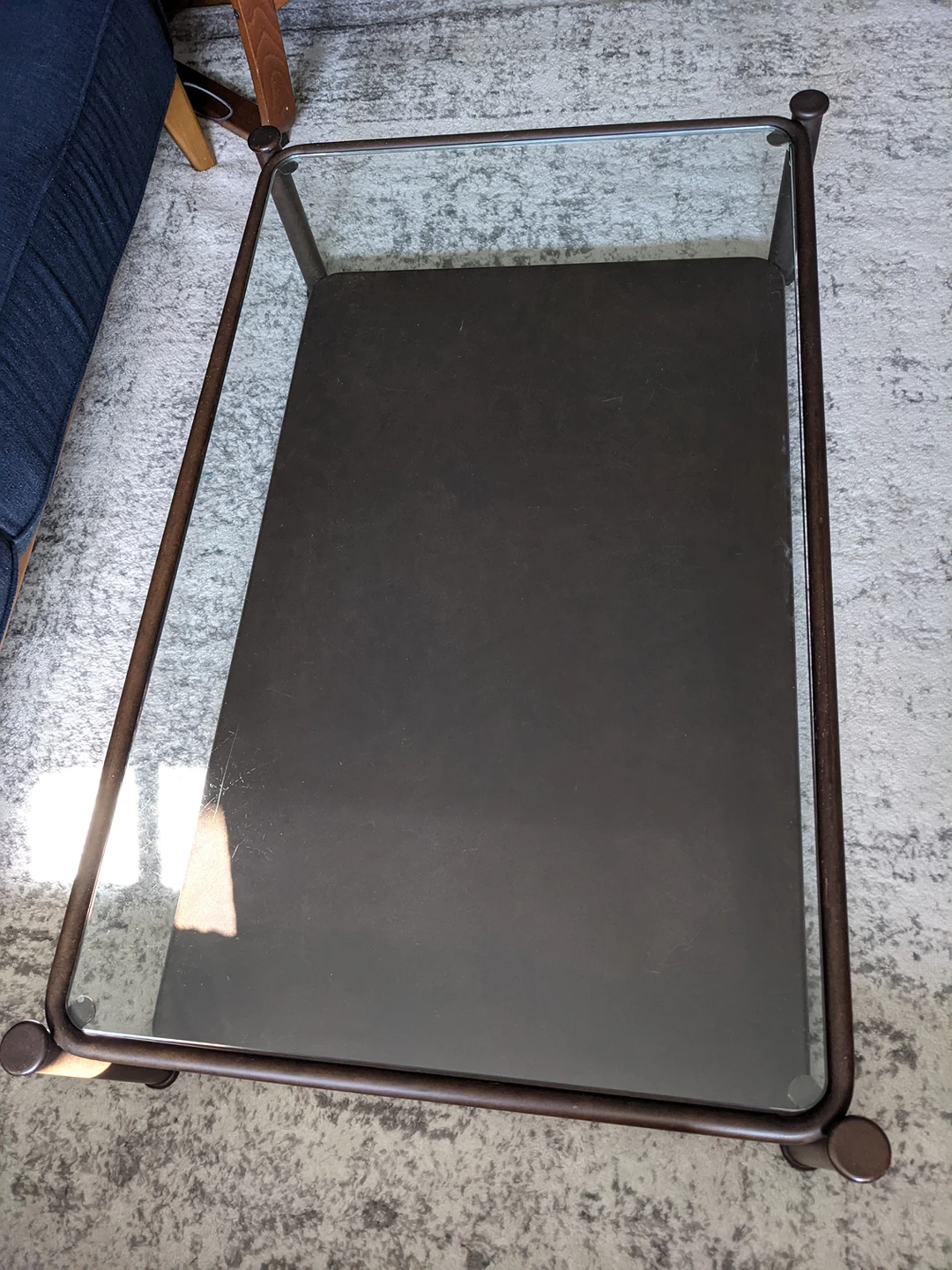 Glass Top Modern Industrial Coffee Table - photo 4