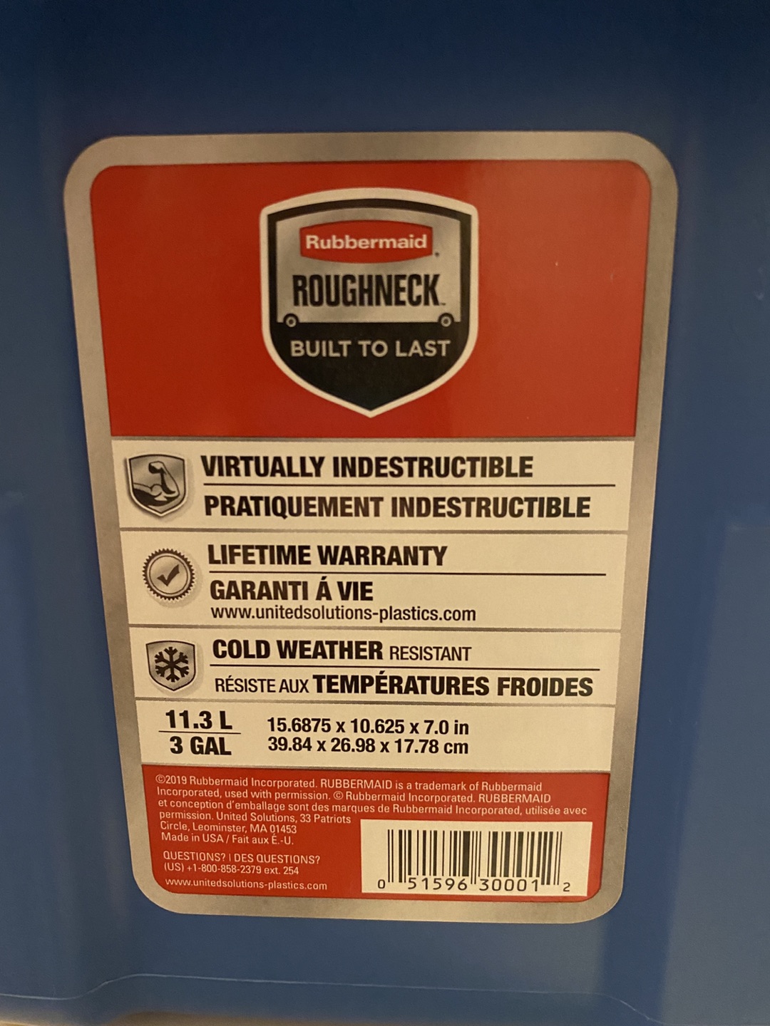 Rubbermaid 11L tote container - photo 3