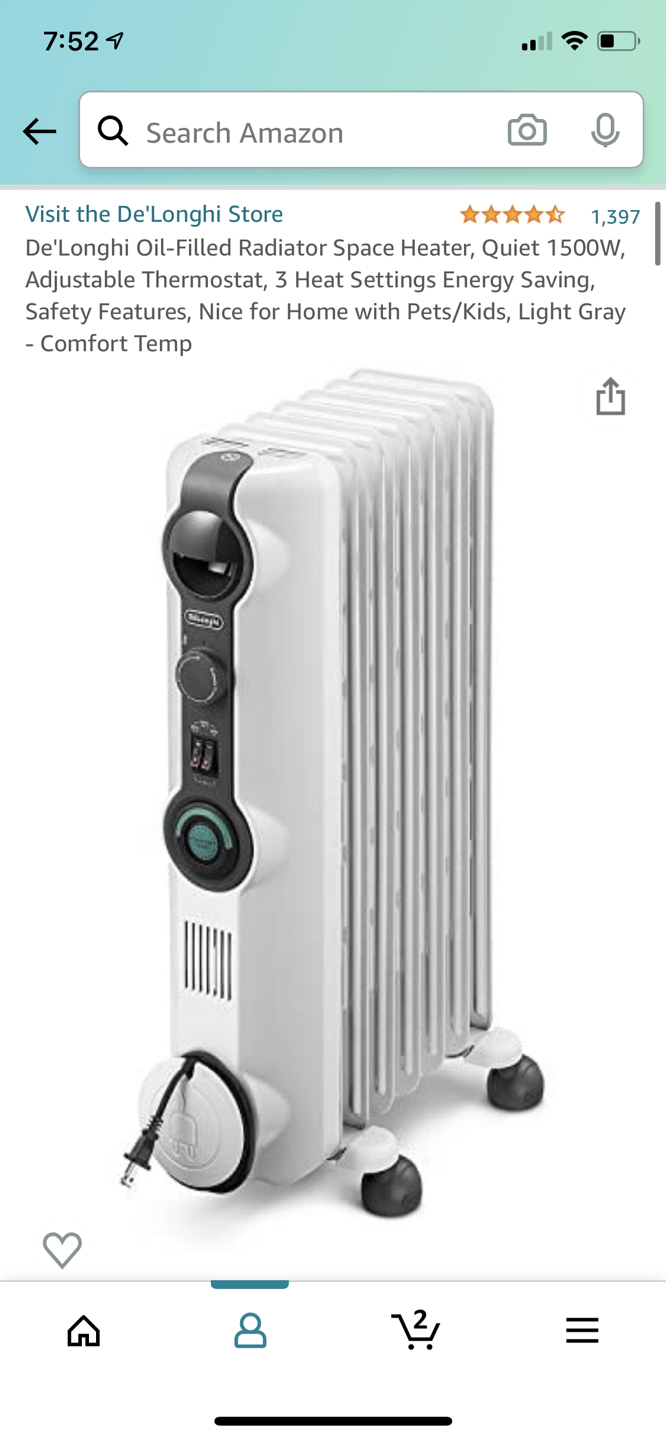 Oil filled radiator space heater