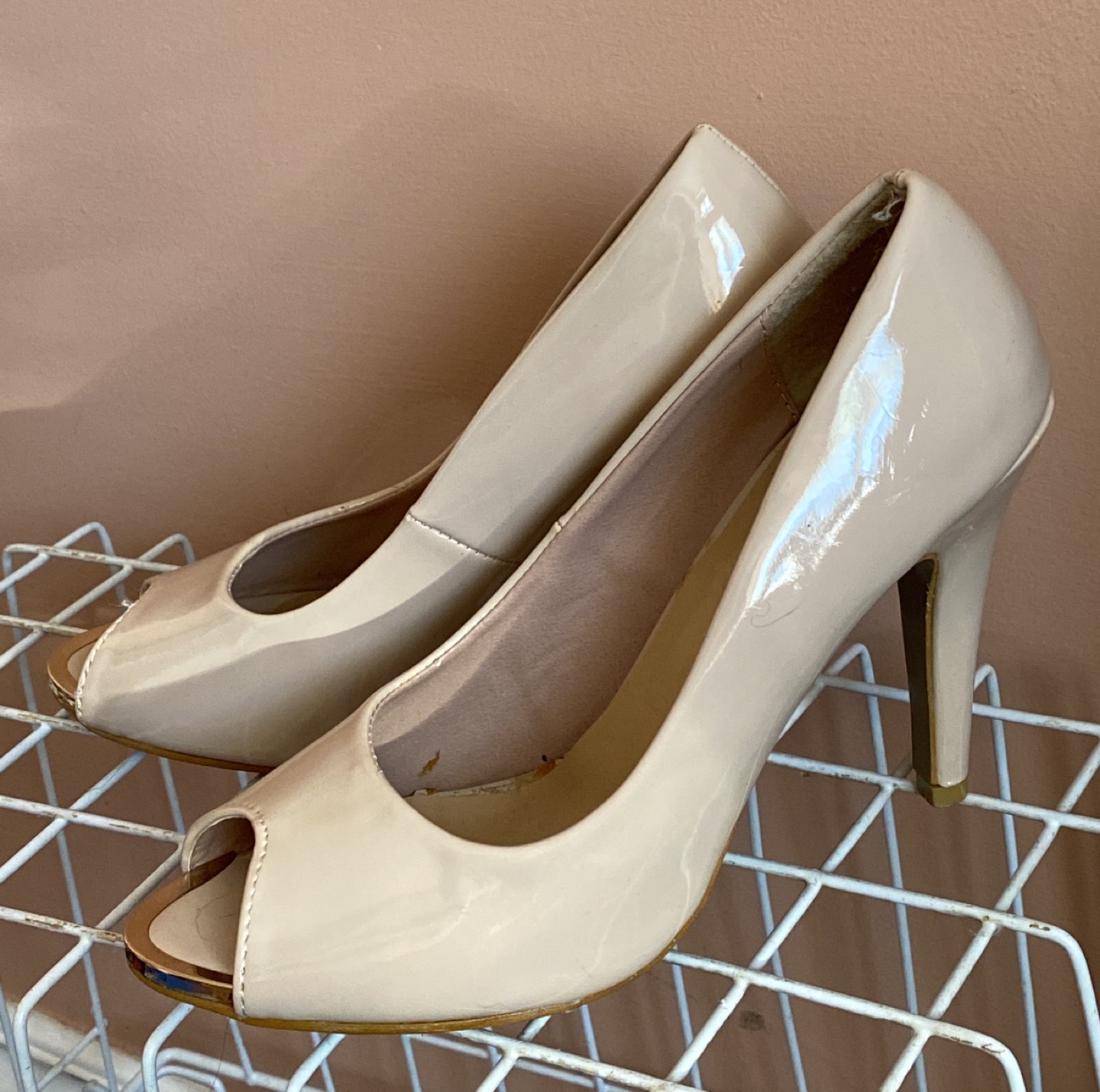 Suzy sheer peep toe heels