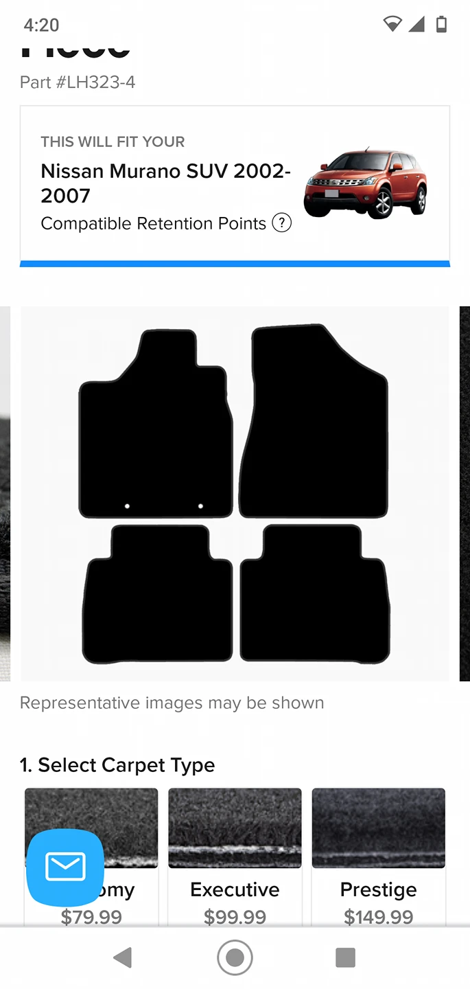 nissan murano 2002-2007 perfect car mats never used - photo 2