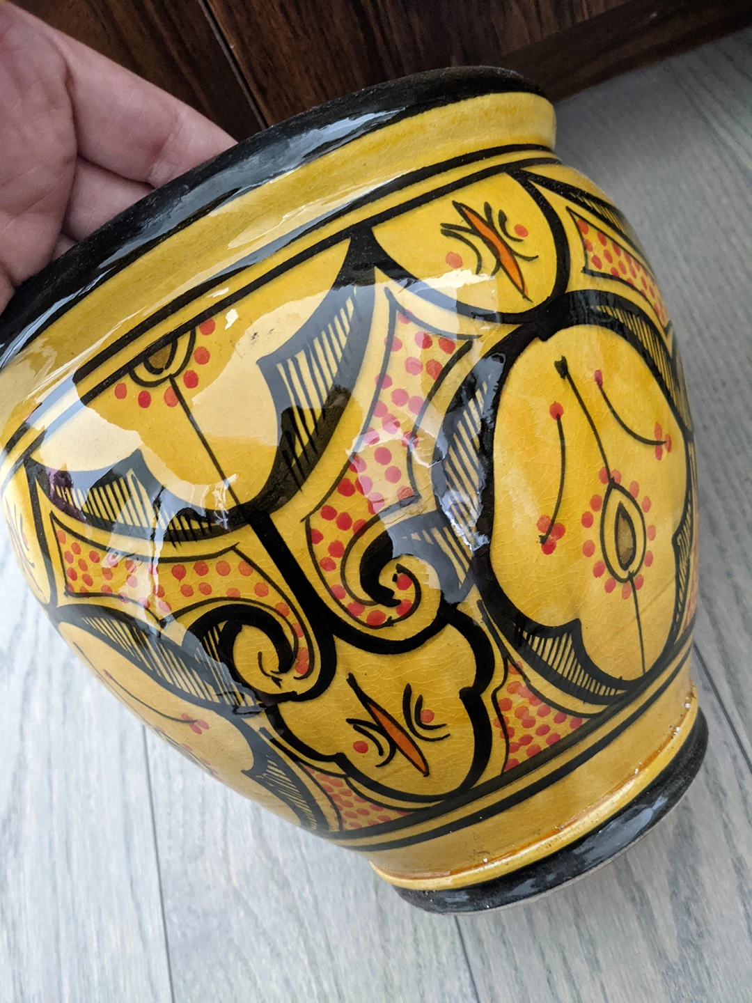Moroccan style plant pot appx 8.5 inches