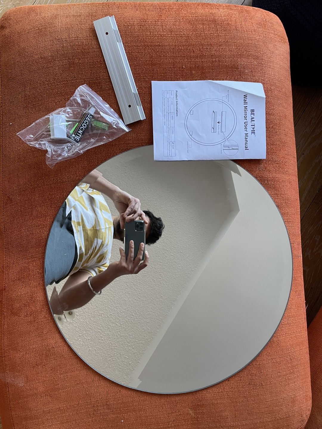 Brand new frameless round mirror  - photo 4