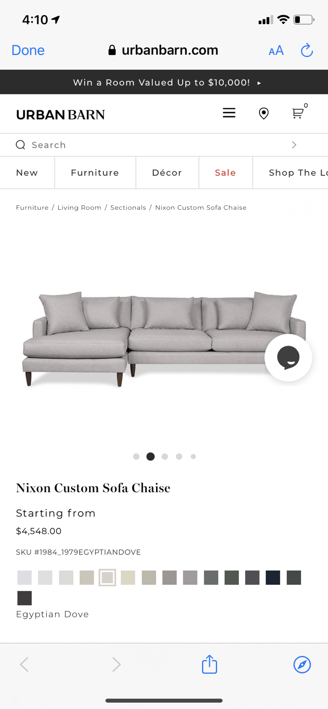 Sectional sofa by Urban Barn Nixon