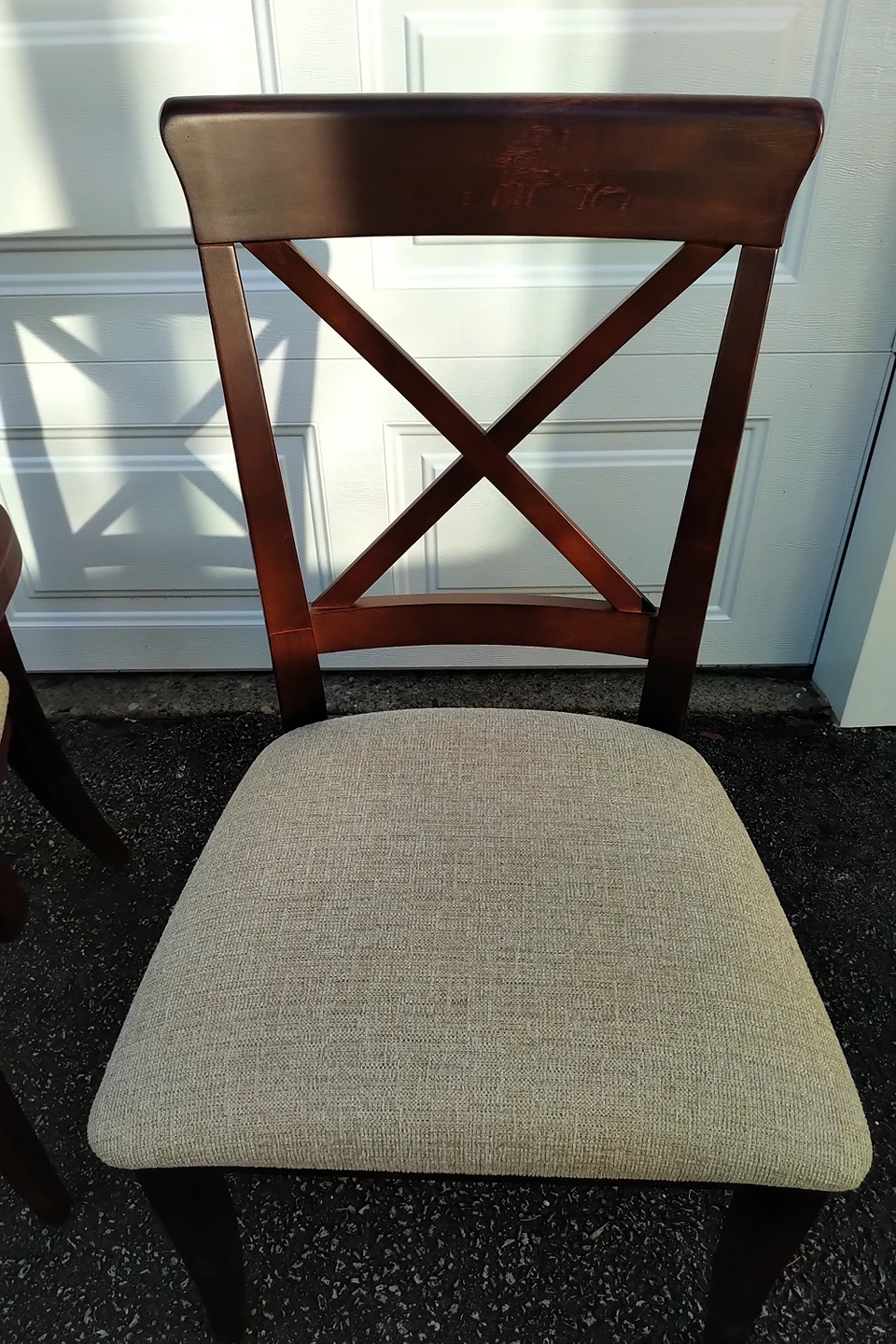 5 Cross Back Dining Chairs (2 with arms, 3 without) - photo 3