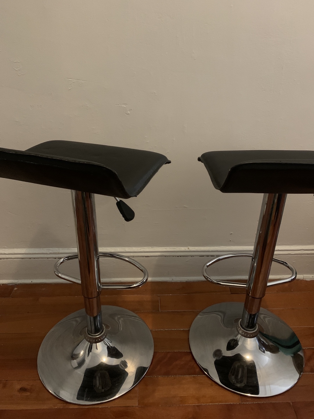 Two black bar stools  - photo 2