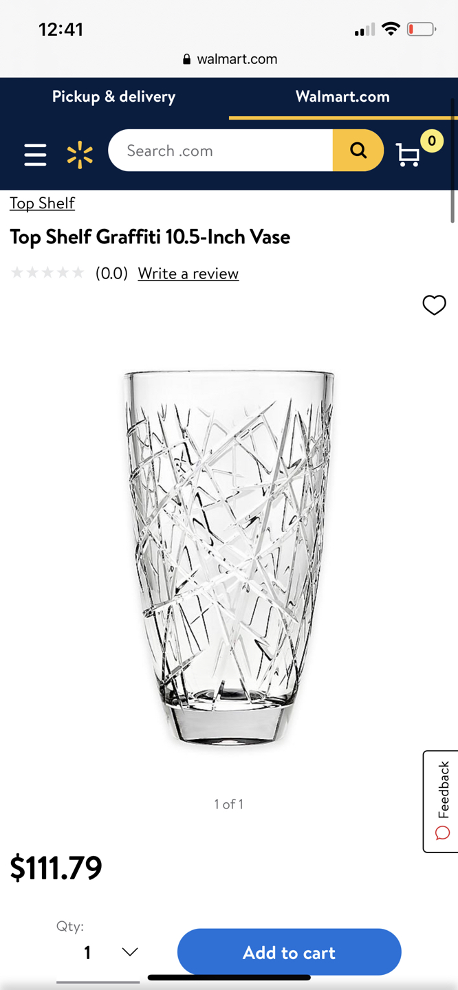 Top shelf graffiti hand cut crystal vase 