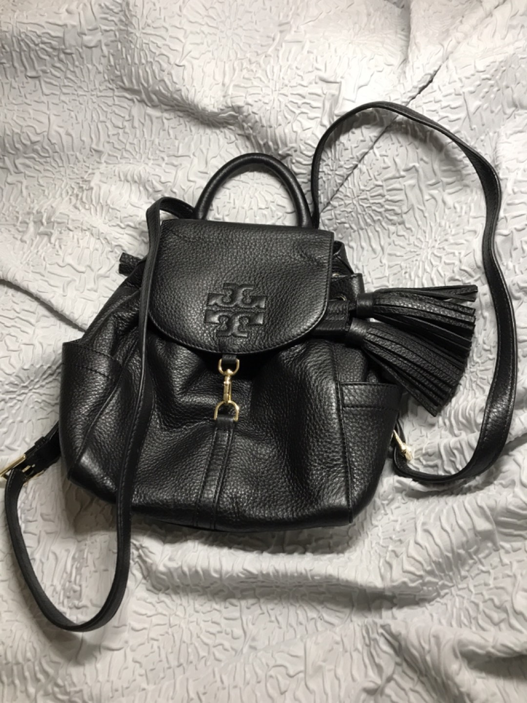 Tory Burch Theia Mini Backpack, Leather, Black, New With No Tags