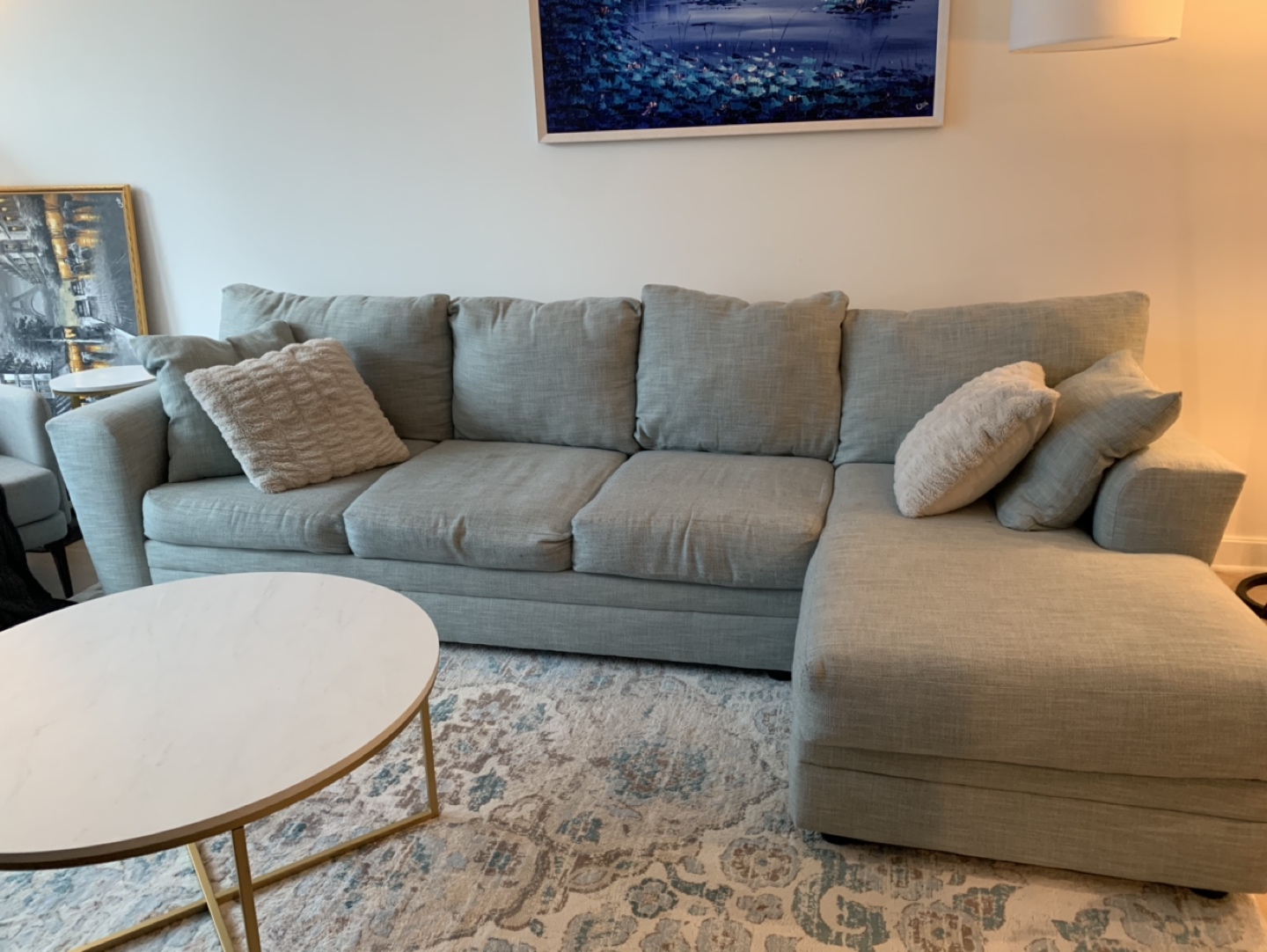 L shape comfy couch