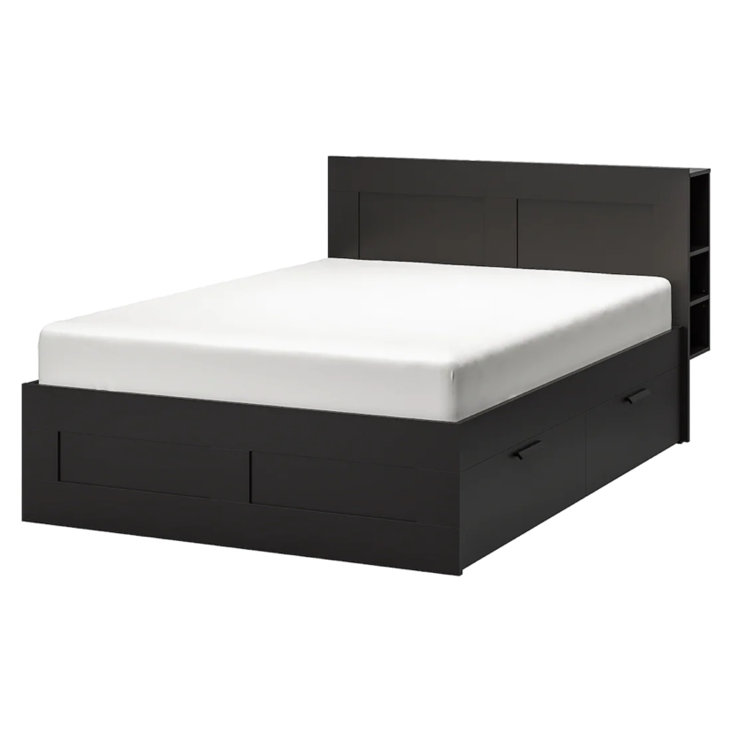 IKEA queen bed with four storage drawers and headboard storage  - photo 2
