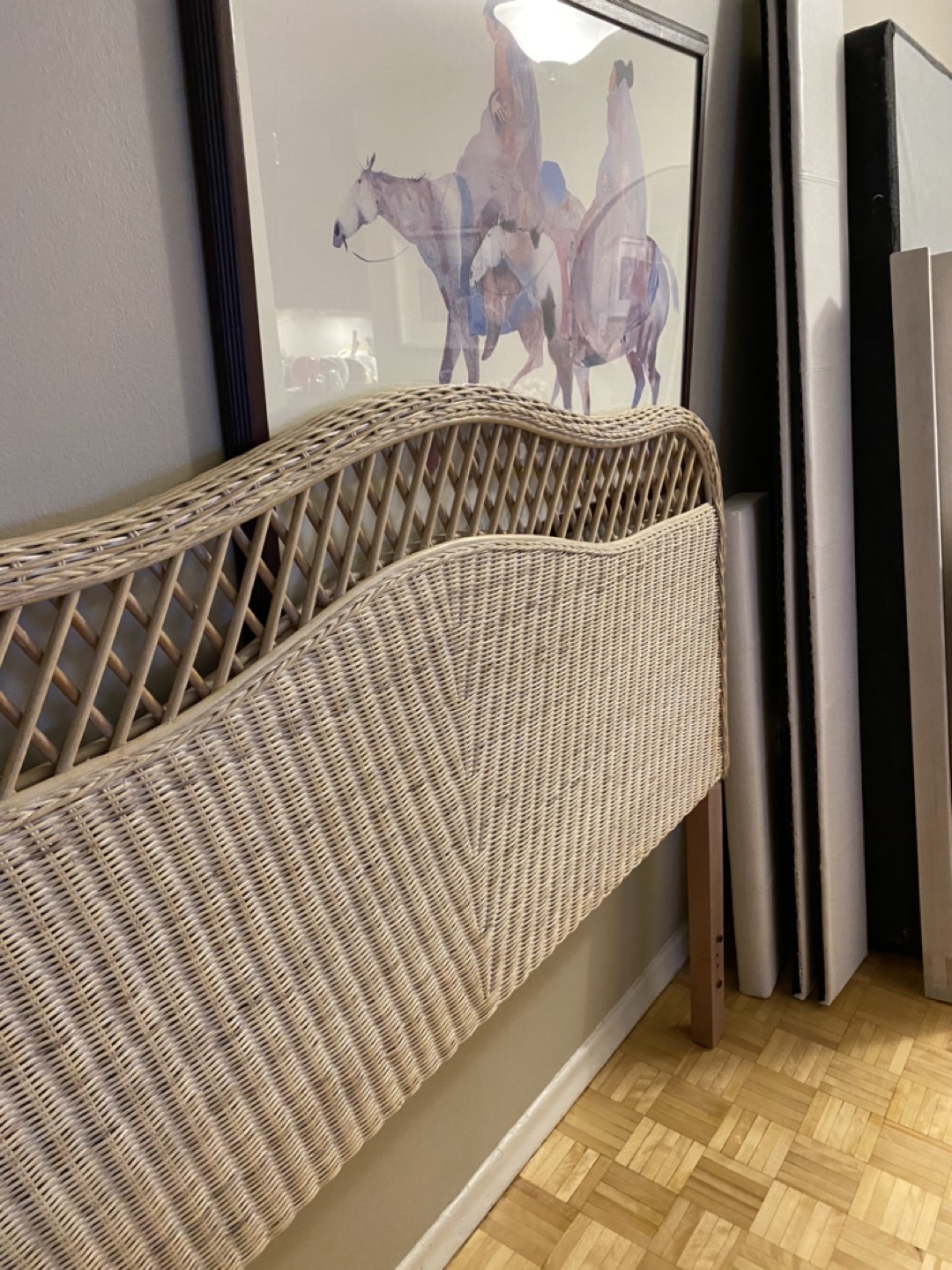 Queen Rattan Headboard thumbnail