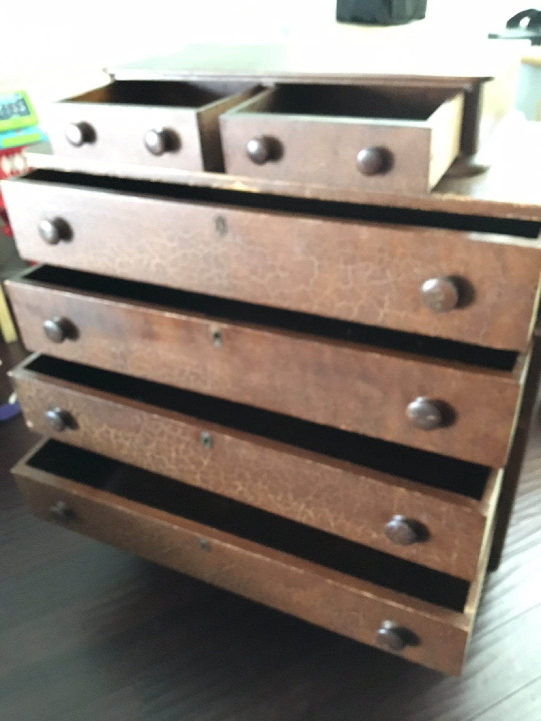 Antique Solid Wood Dresser with Oval Mirror (not shown) - photo 2