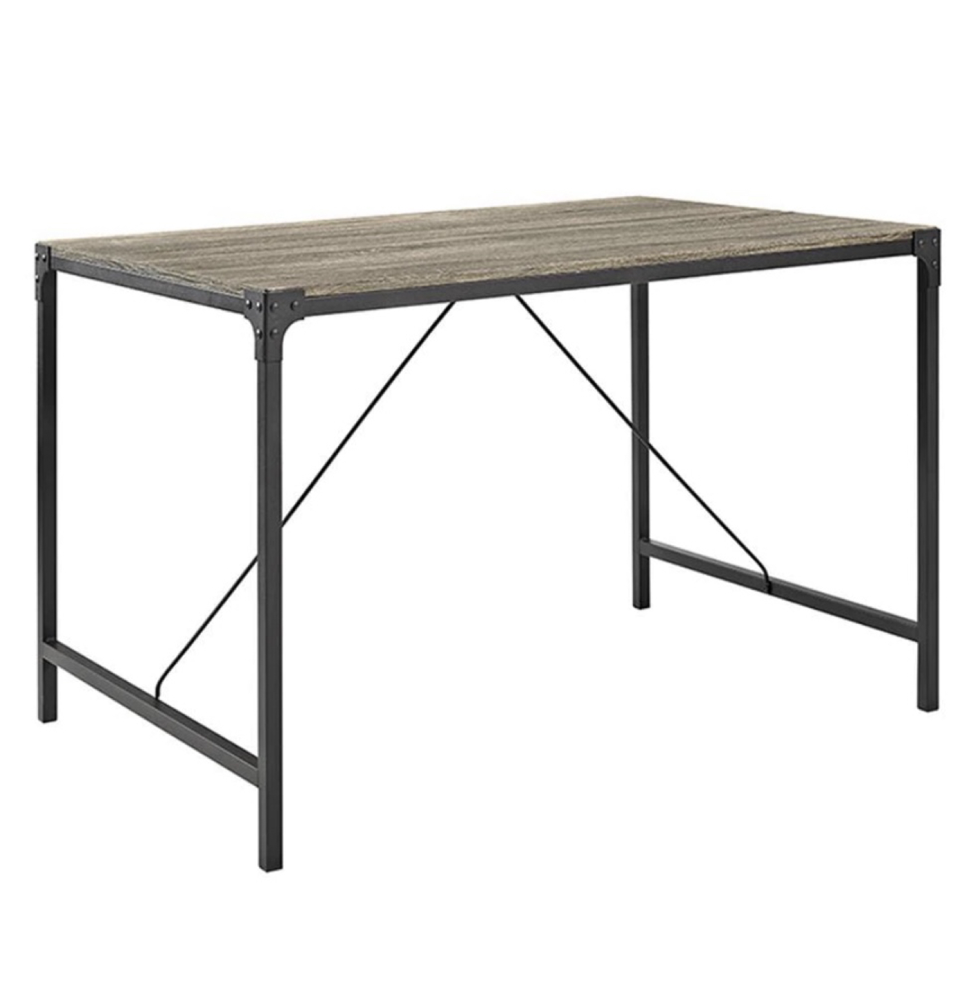 48" Industrial Angle Iron Wood Dining Table/ desk - Driftwood  - photo 3