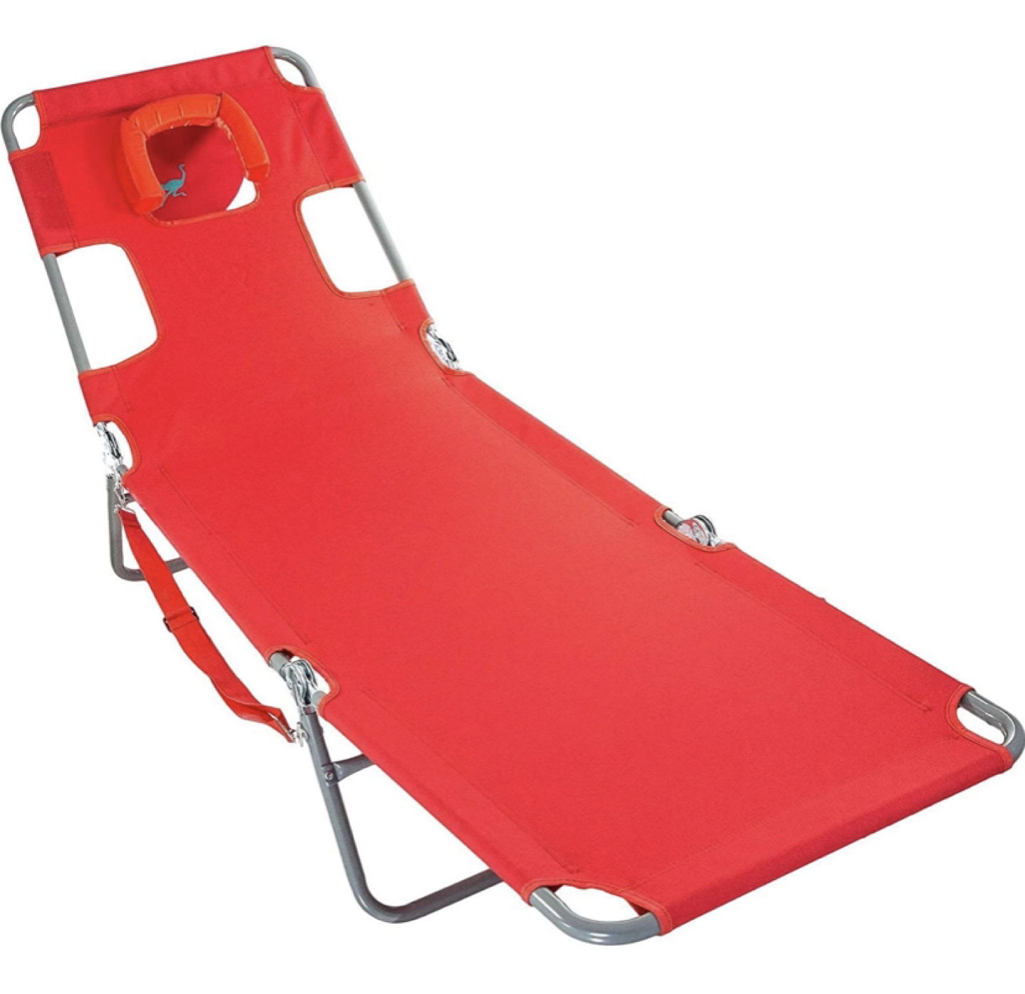 Ostrich Chaise Lounge, Red