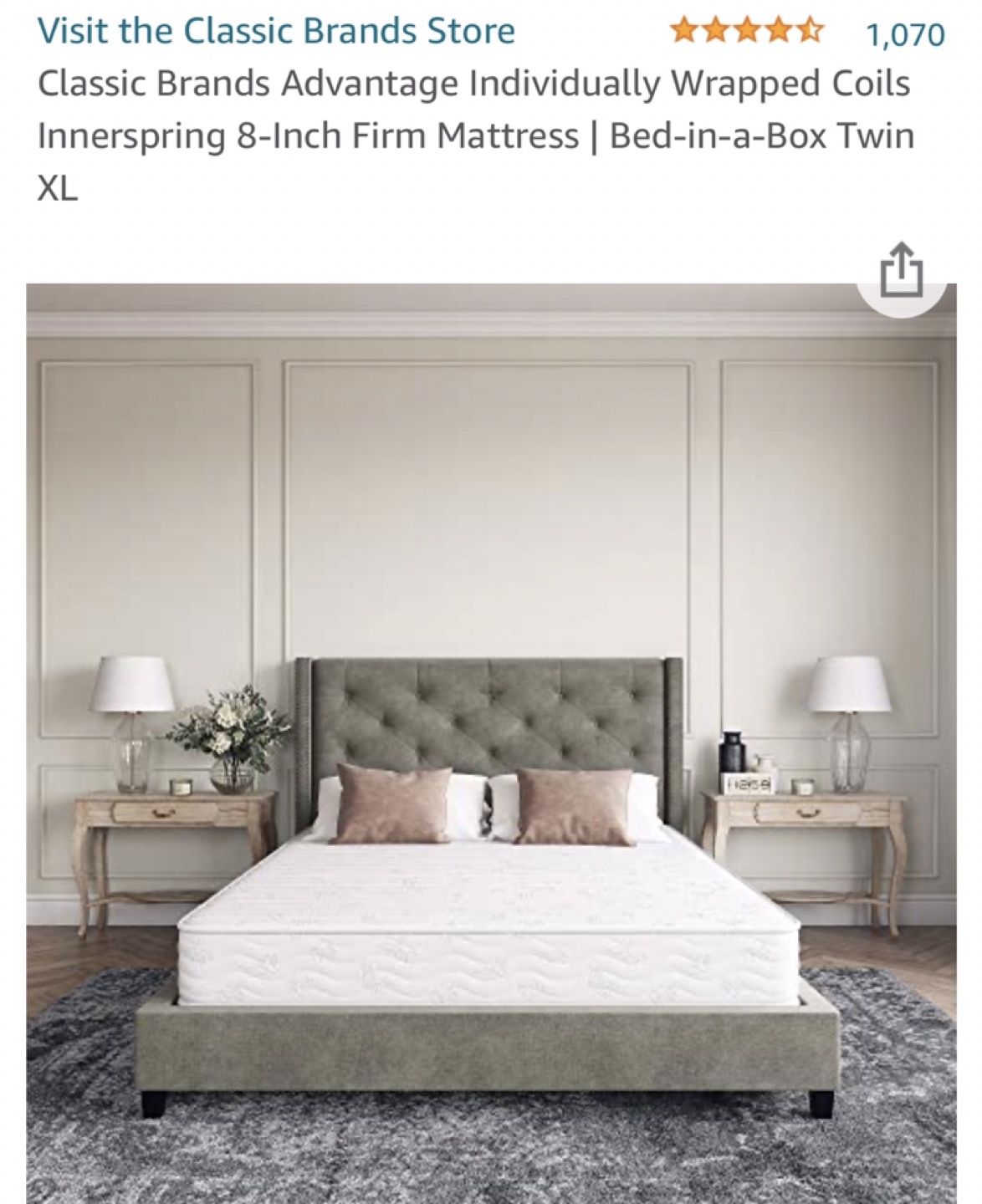 Bed mattress and bed frame (original $289) 