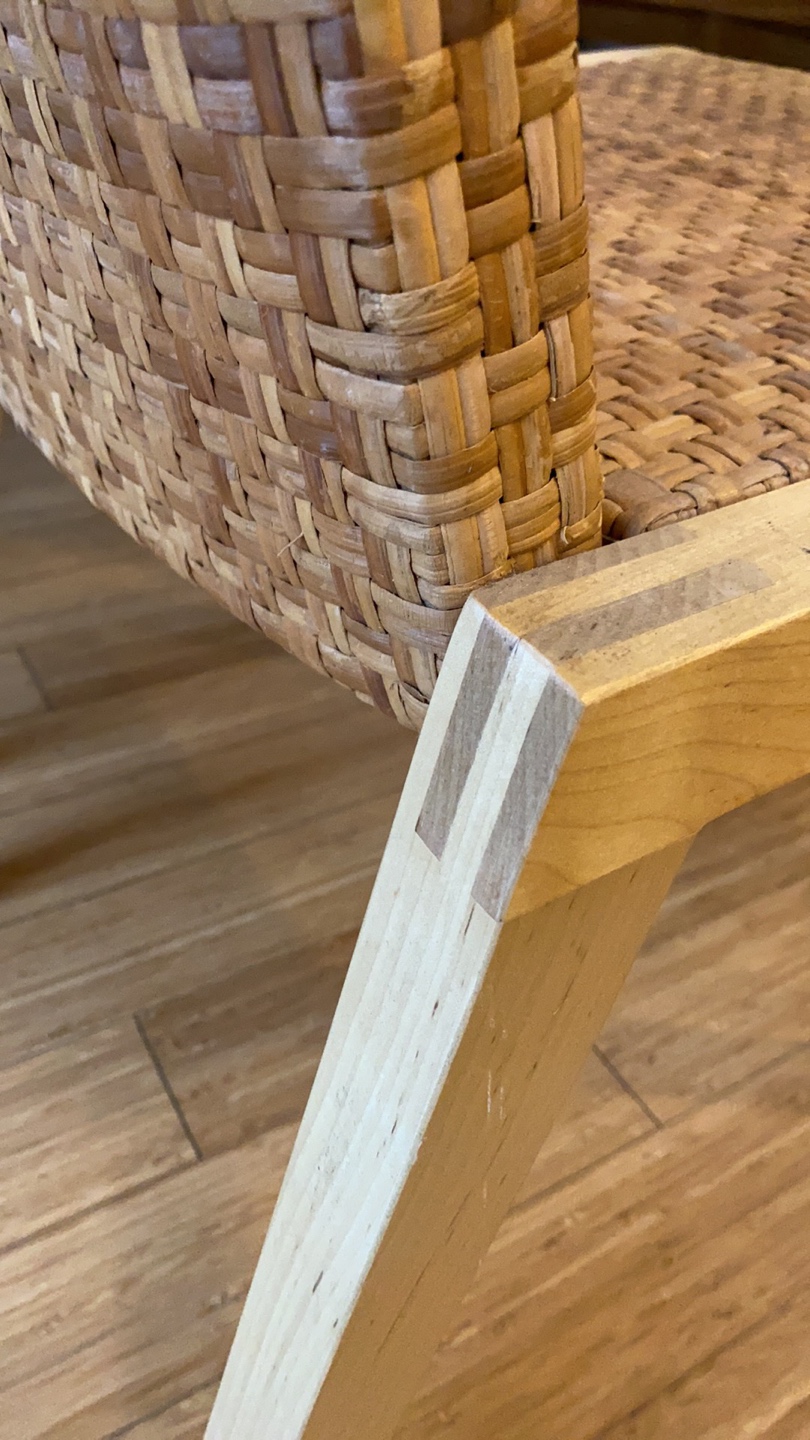 Blonde Wood and wicker woven chair great quality  (3 available) - photo 5