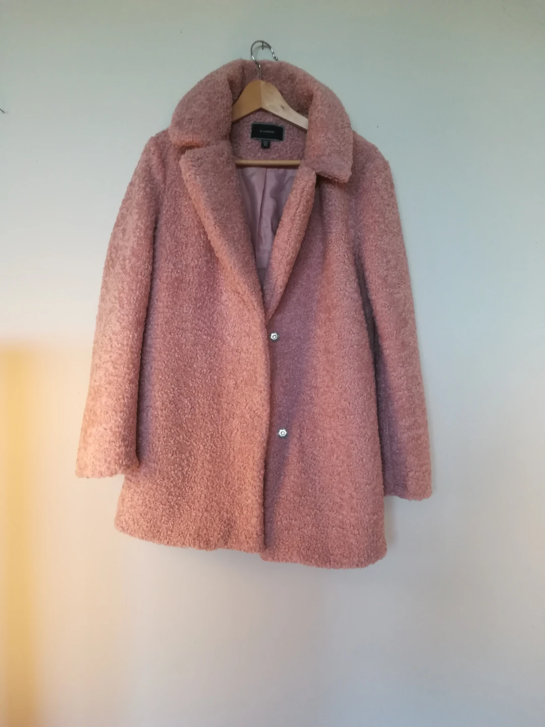 Pink sherpa coat size S