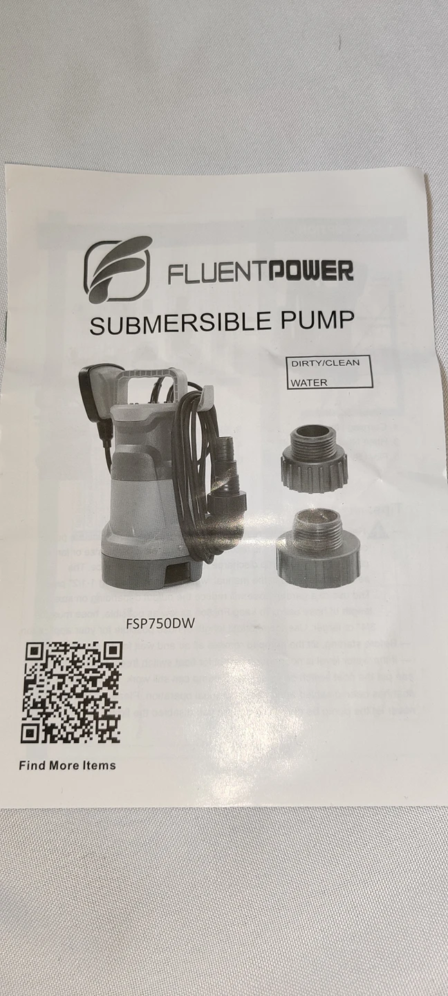 Fluentpower 3/4 HP submersible pump thumbnail