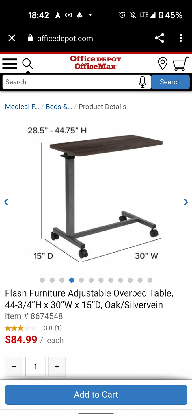 Standing Portable Laptop Desk or Over Bed Table - photo 4
