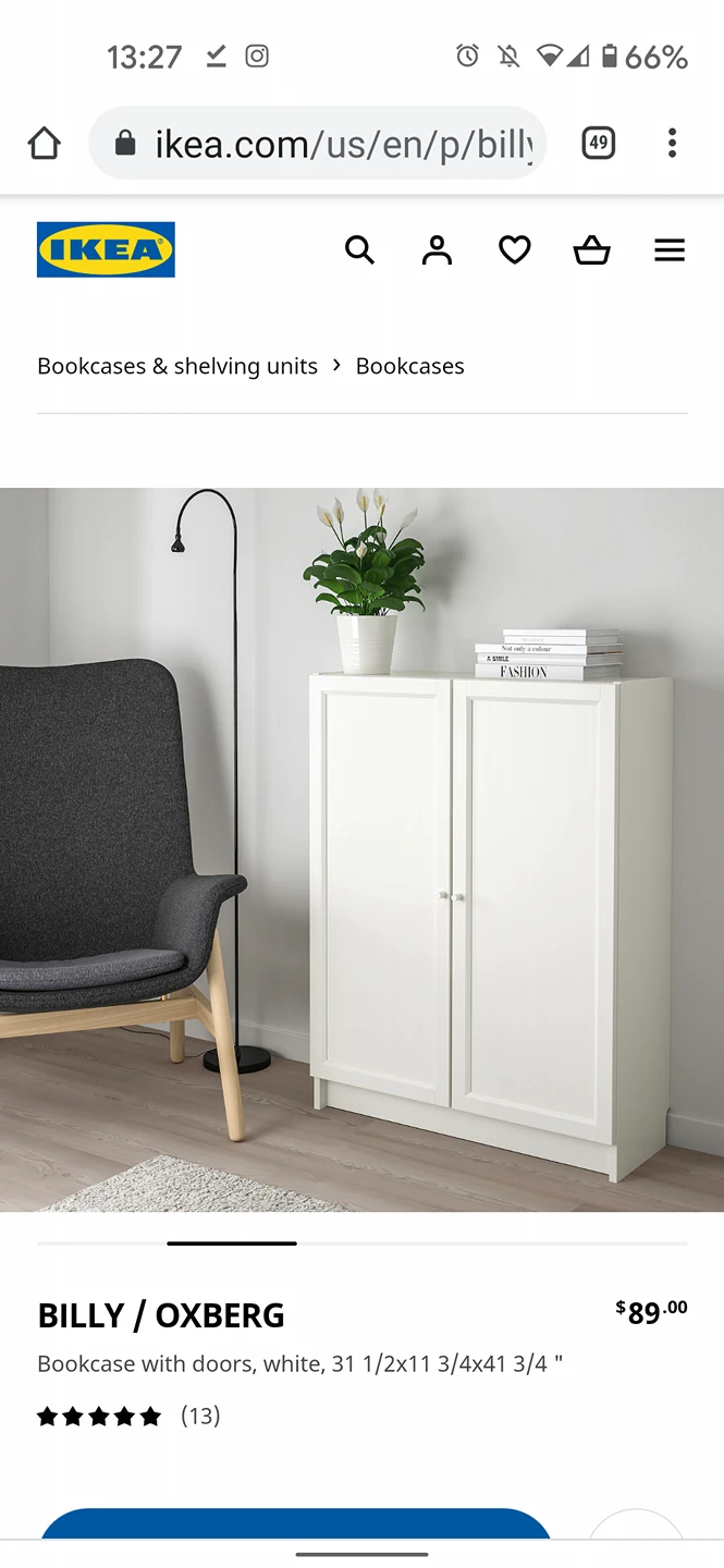 Storage Cabinet/ Bookshelf with Doors - photo 2
