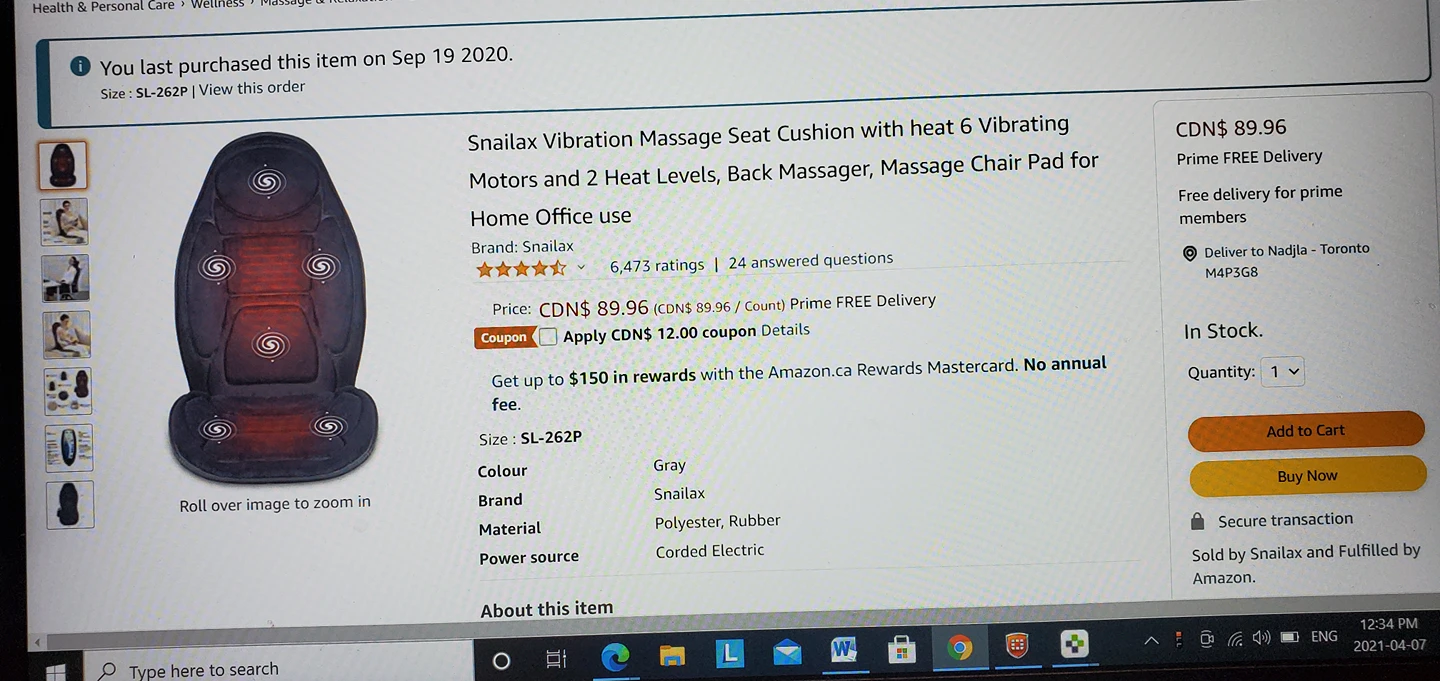 Snailax Vibration Massage Seat Cusion - photo 3