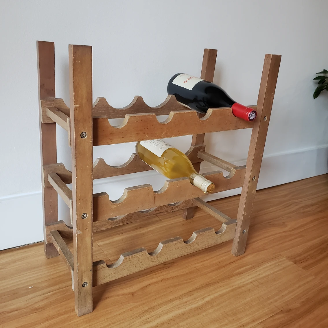 12 bottle vintage wood wine rack