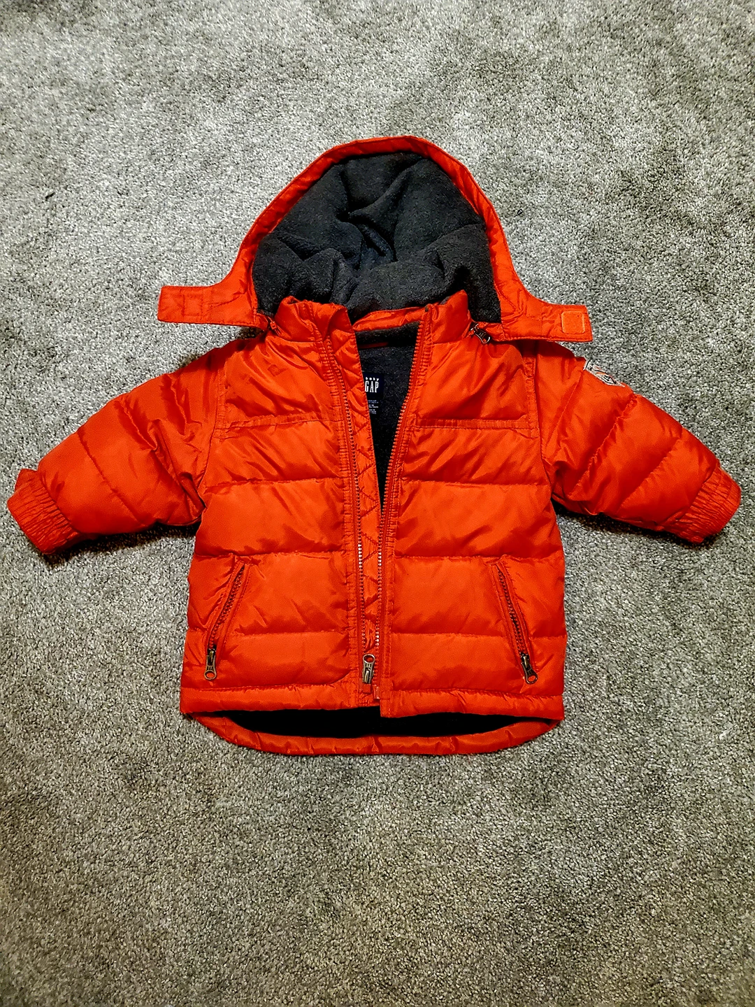 BABY GAP Down Filled Puffer Coat - Sz 12-18 Months "Fire Red"