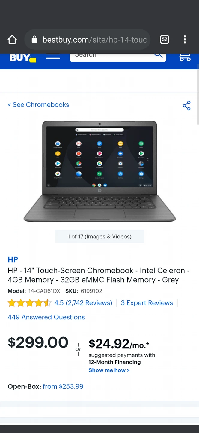 unboxed brand new HP laptop chromebook 14