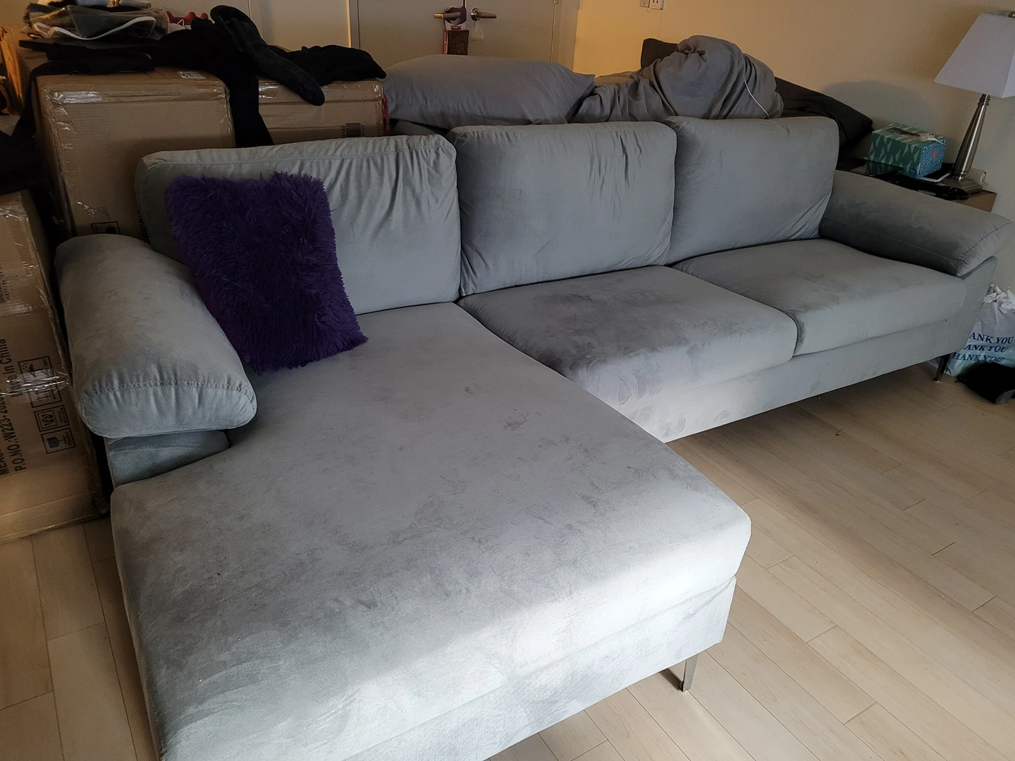 Grey Sectional Couch, three months old.$750 selling for 500. - photo 4