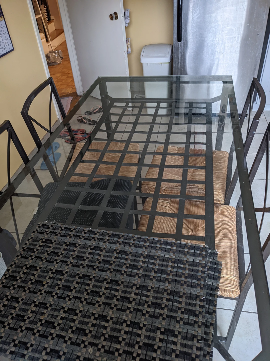 Ikea Dining Table Glass Top.  Dimensions: 59"x31" - photo 2
